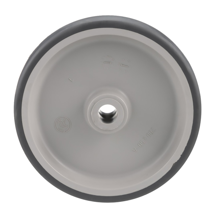 Детальное изображение Колесо Tellure Rota 711104 под ось, диаметр 150мм, грузоподъемность 180кг, термопластичная серая резина, полипропилен - Купить