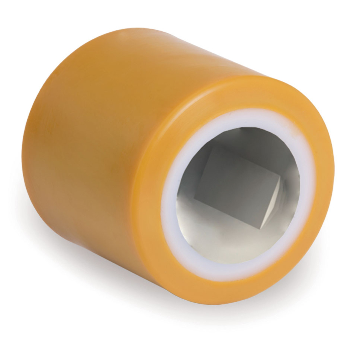 Детальное изображение Ролик Tellure Rota 774132 подвилочный большегрузный диаметр 82мм, ширина 70мм, грузоподъемность 450кг, полиуретан TR, полиамид 6, подшипники в комплект не входят - Купить