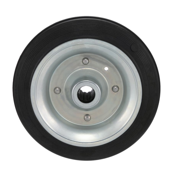 Детальное изображение Колесо Tellure Rota 533108 под ось, диаметр 250мм, грузоподъемность 300кг, черная резина, сталь - Купить