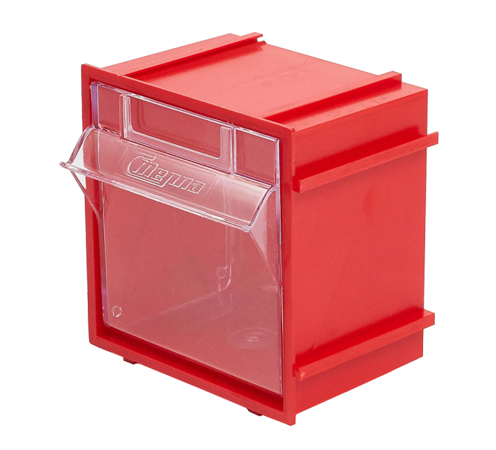 Детальное изображение Короб откидной Стелла-техник F-70-1А , 70х60х76мм, красный, прозрачный - Купить
