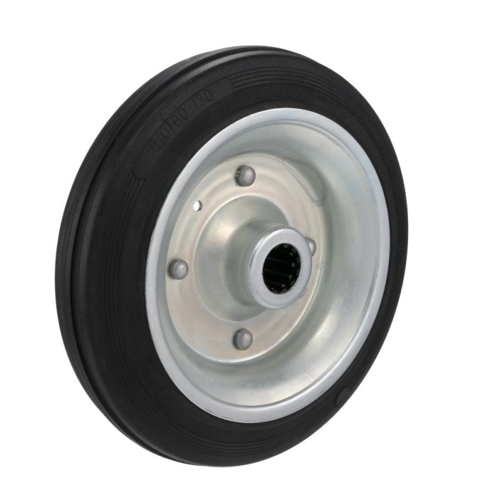 Детальное изображение Колесо Tellure Rota 533108 под ось, диаметр 250мм, грузоподъемность 300кг, черная резина, сталь - Купить