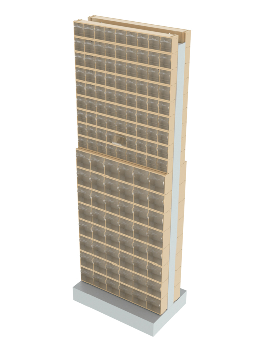 Детальное изображение Стойка бежевая двусторонняя напольная Стелла-техник 406-09-08-00-B (600х380х1650) - Купить