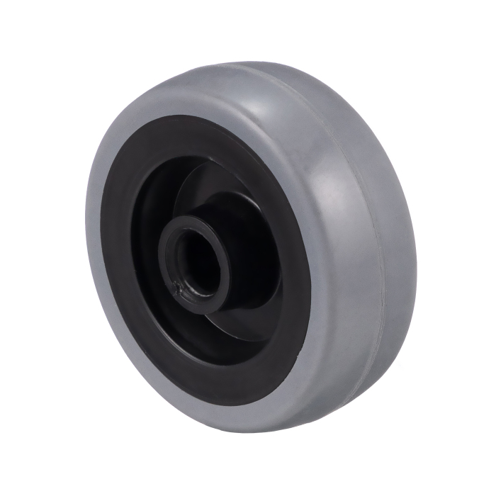 Детальное изображение Колесо Tellure Rota AE371103 диаметр 80мм, грузоподъемность 55кг, серая резина, полипропилен, под ось - Купить