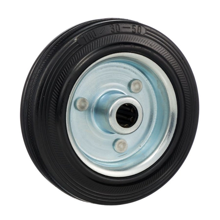 Детальное изображение Колесо Стелла-техник 4000-100 диаметр 100мм, под ось 12мм, грузоподъемность 70кг, резина, металл - Купить