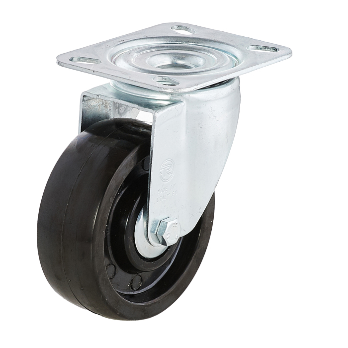 Детальное изображение Колесо Tellure Rota 677112 поворотное, диаметр 100мм, грузоподъемность 200кг, фенольная смола до 300С, шариковые термо подшипники в основании ступицы - Купить