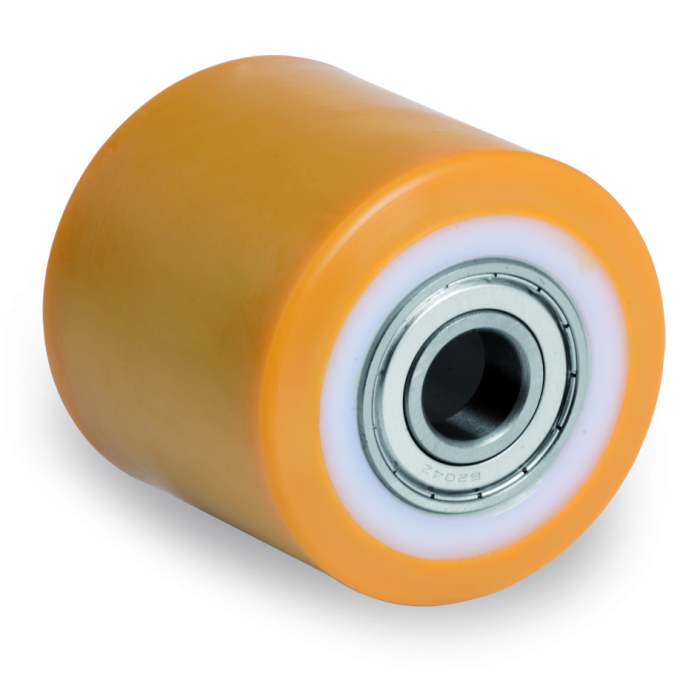 Детальное изображение Ролик Tellure Rota 772132 подвилочный большегрузный 82х70мм, грузоподъемность 450кг, полиуретан TR, полиамид 6, шариковый подшипник в комплекте - Купить