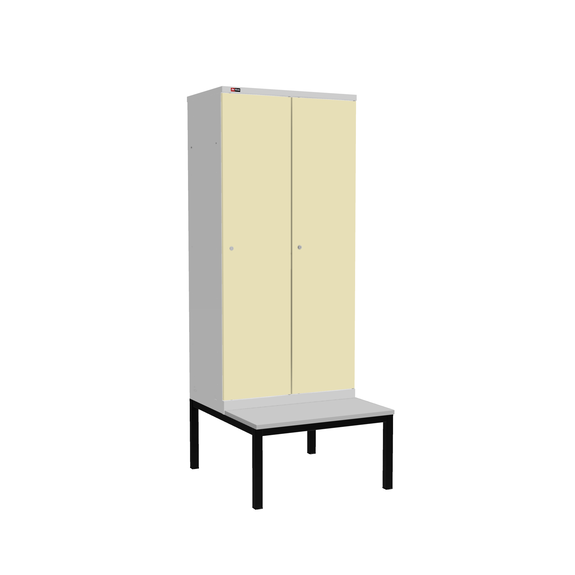 Детальное изображение Шкаф ДиКом УНО-421 (RAL 7038+RAL 1015) с подставкой-скамейкой - Купить