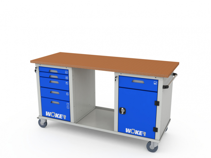 Детальное изображение Верстак мобильный трехтумбовый WOKER PRO 3502.1800 - Купить
