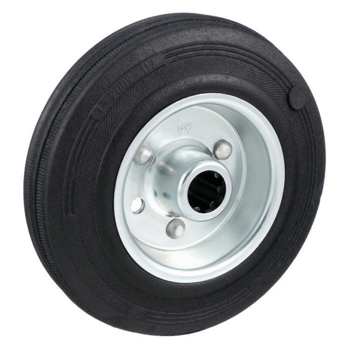 Детальное изображение Колесо Tellure Rota 533103 под ось, диаметр 125мм, грузоподъемность 130кг, черная резина, сталь - Купить