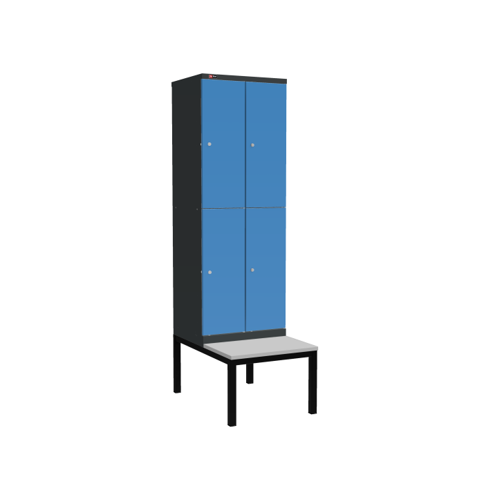 Детальное изображение Шкаф ДиКом УНО-322 (RAL 7016+RAL 5012) с подставкой-скамейкой - Купить