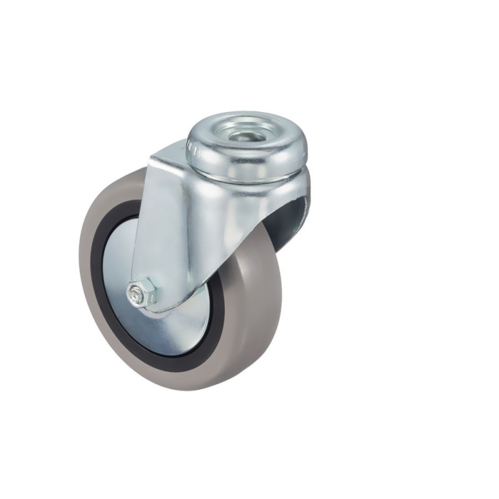 Детальное изображение Колесо Tellure Rota 373103 поворотное, диаметр 80мм, грузоподъемность 55кг, серая резина, полипропилен - Купить