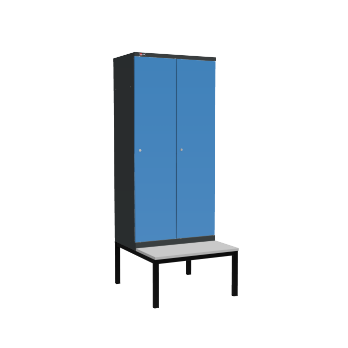 Детальное изображение Шкаф ДиКом УНО-421 (RAL 7016+RAL 5012) с подставкой-скамейкой - Купить