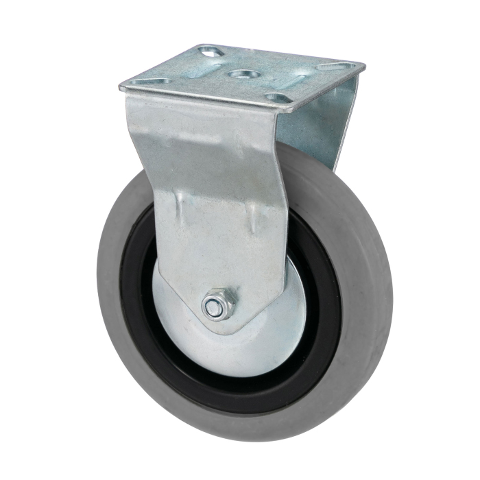 Детальное изображение Колесо Tellure Rota 375105 неповоротное, диаметр 125мм, грузоподъемность 80кг, серая резина, полипропилен - Купить