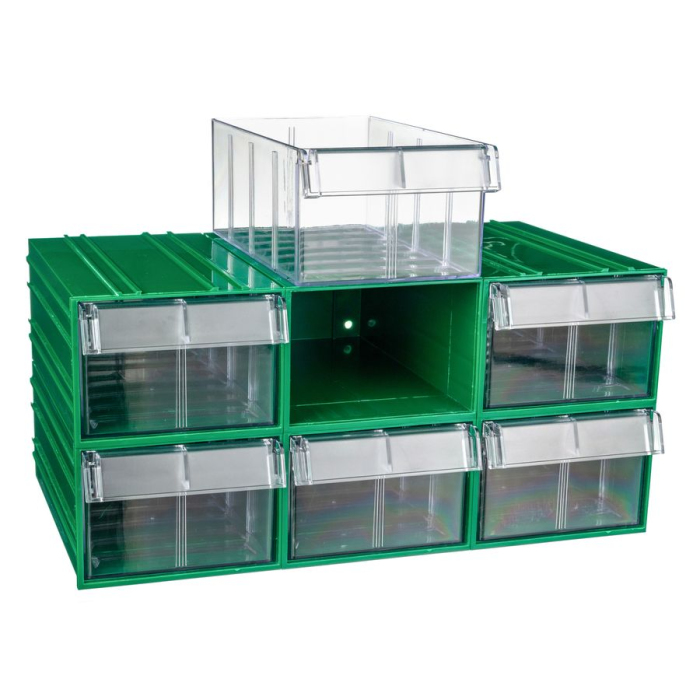 Детальное изображение Пластиковый короб Стелла-техник C-2-К6-зеленый-прозрачный , 140х250х100мм, комплект 6 штук - Купить