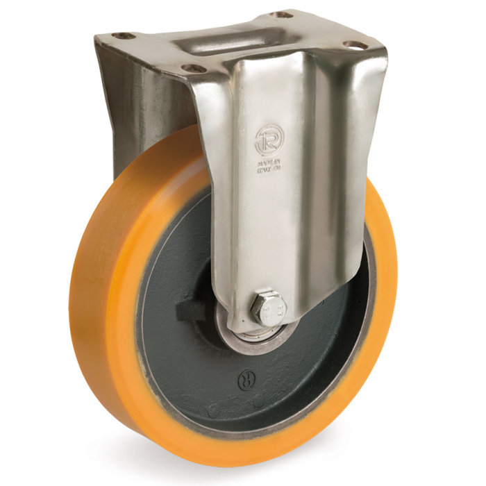 Детальное изображение Колесо Tellure Rota 646856 неповоротное, диаметр 200 мм, грузоподъемность 900кг, полиуретан TR / чугун - Купить