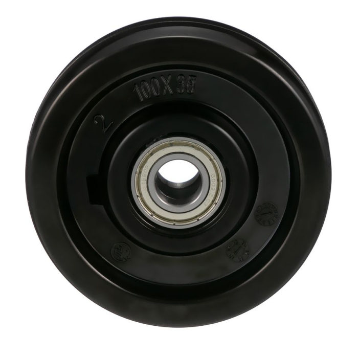 Детальное изображение Колесо Tellure Rota 672502 под ось, диаметр 100мм, грузоподъемность 200кг, фенольная смола до 300С, шариковые подшипники под ось 15 мм в комплекте. - Купить