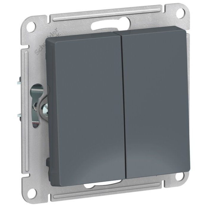 Детальное изображение Выключатель двухклавишный ATLASDESIGN схема 5 10АХ механизм грифель (ATN000751) - Купить