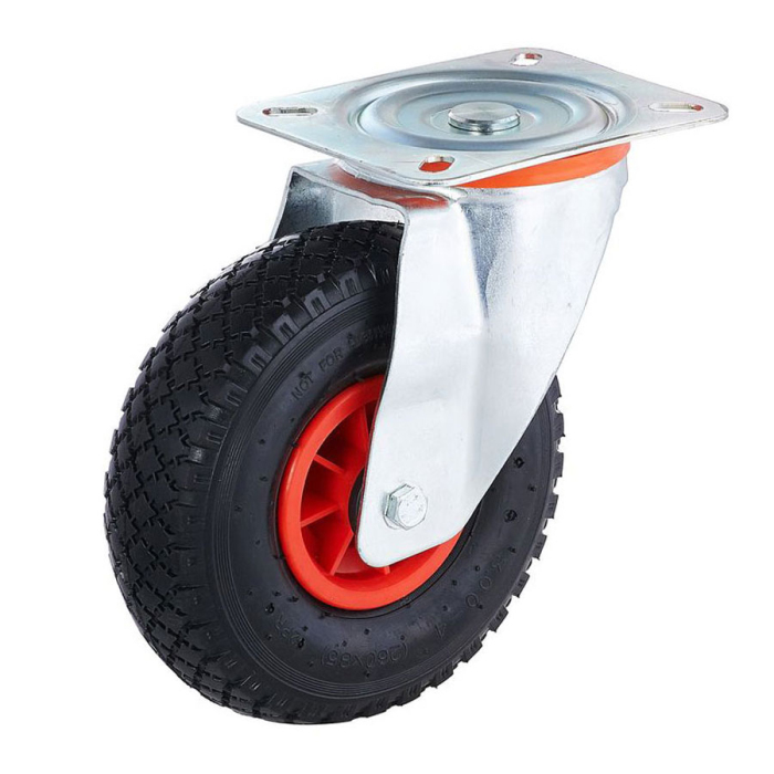 Детальное изображение Колесо Tellure Rota 825702 поворотное, диаметр 260мм, грузоподъемность 150кг, пневмо шинка, полипропилен - Купить